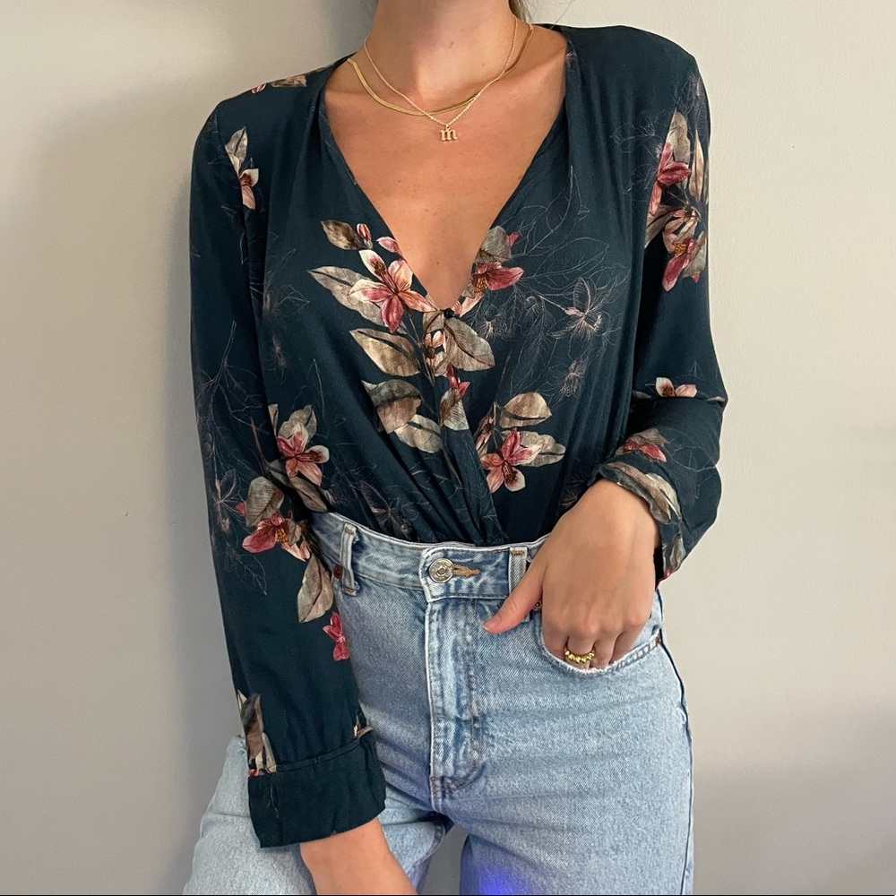 Zara Floral Cross Front Body Suit